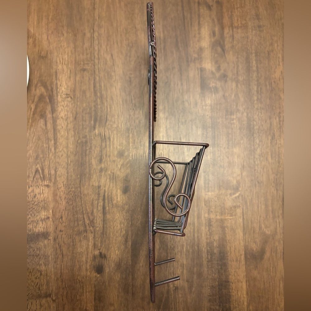 Rustic Texas Star Metal Wall Organizer Basket – Western Home Decor - Picture 4 of 6